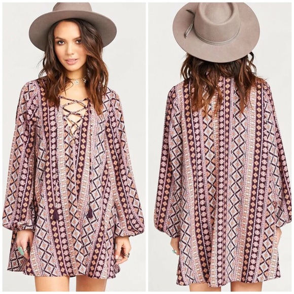 Show Me Your Mumu Lightning Bird Lace Up Tunic - Picture 1 of 8